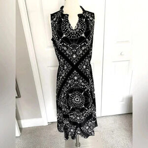 Talbots Black and Ivory midi dress